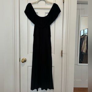 Reformation Black Midi Jersey Dress, Size M